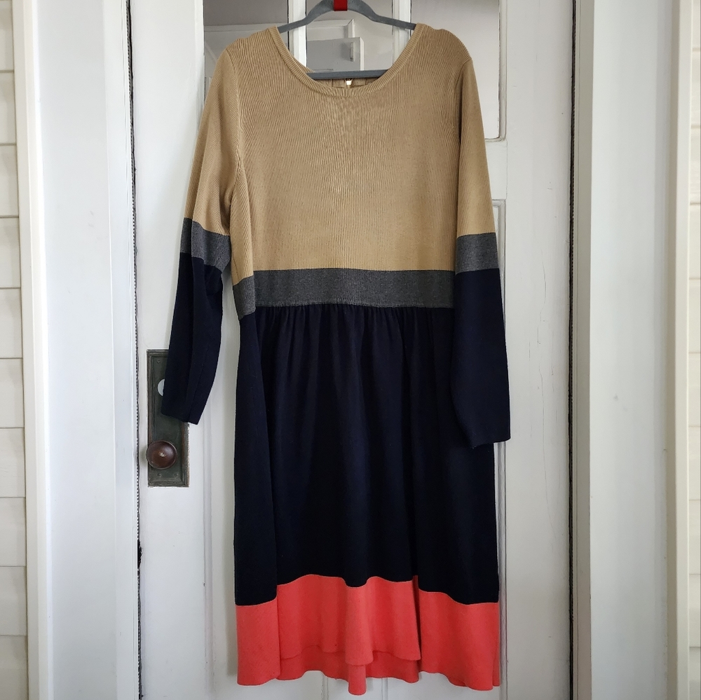 Eliza J Colorblock Longsleeve Dress, Sz 3X